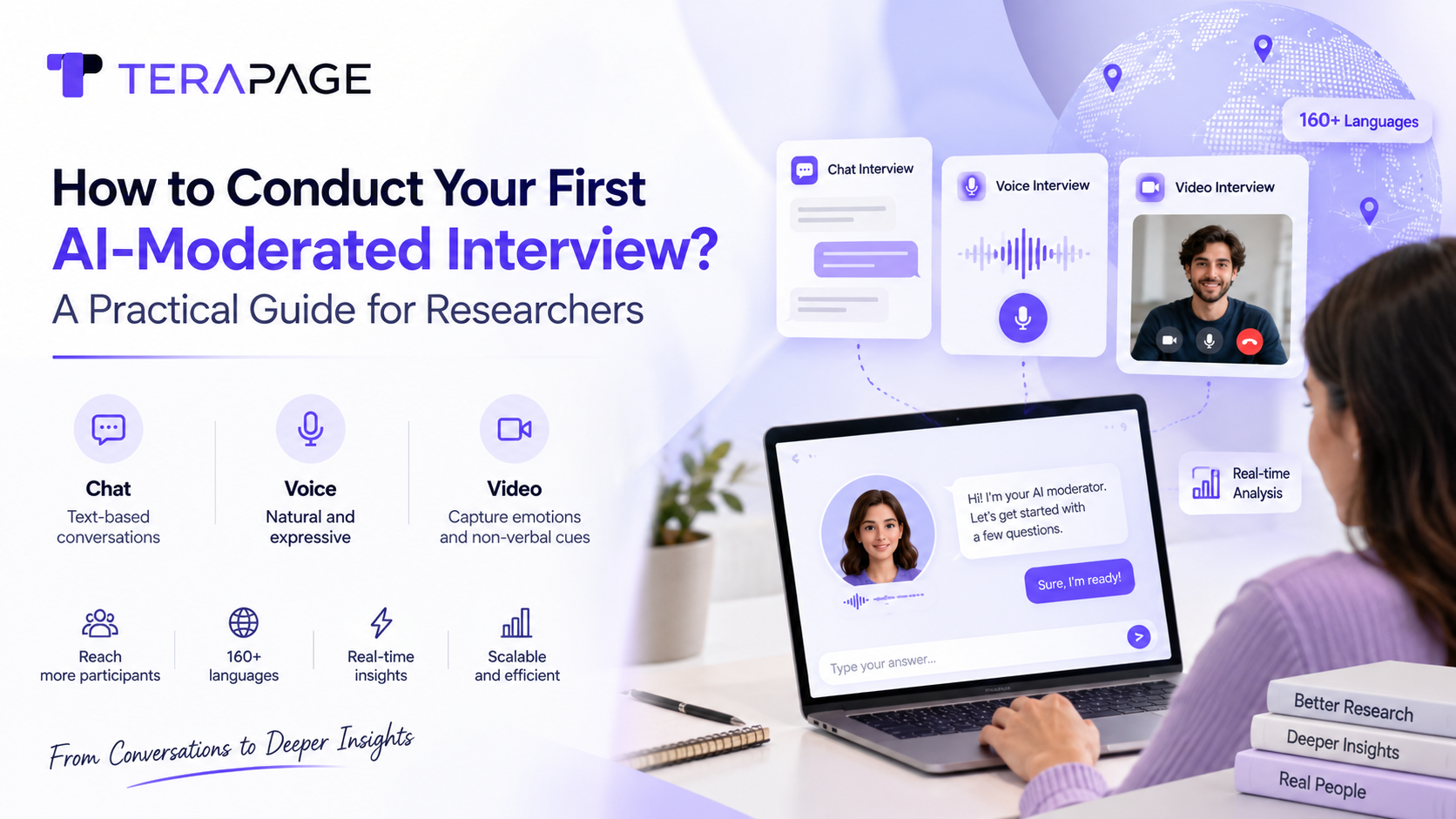 Participant starting an AI-moderated interview at Terapage