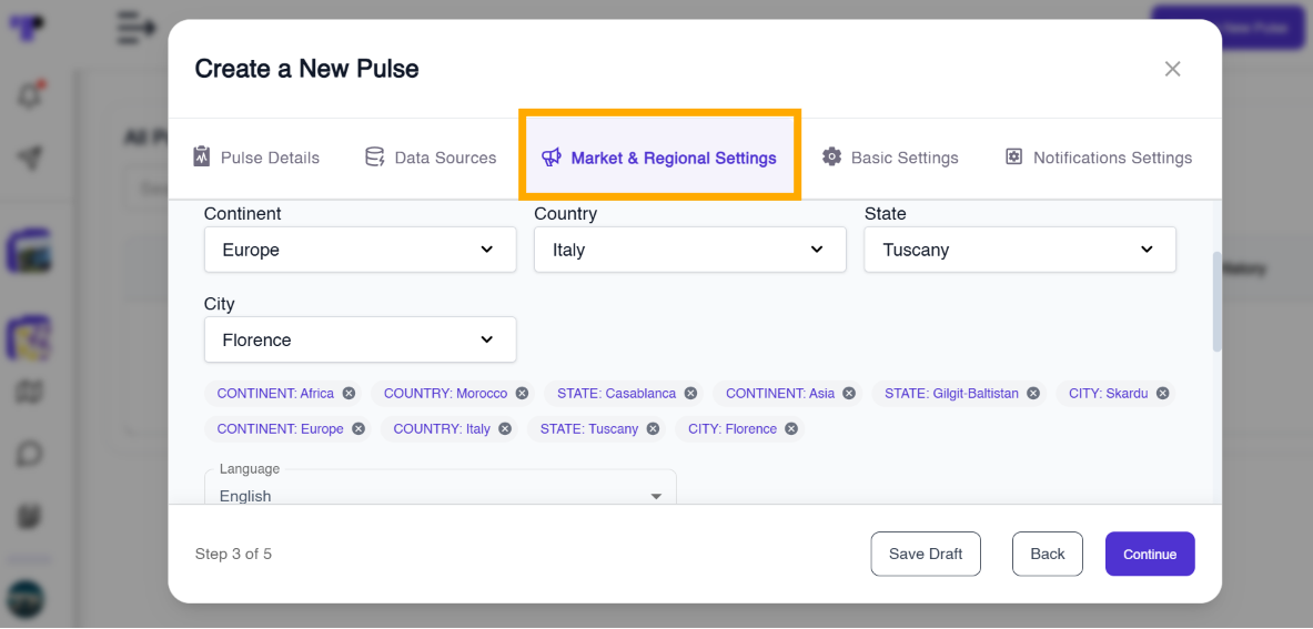 Pulse by Terapage — frequency and tone configuration for automated research intelligence