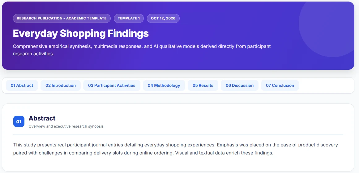 Published HTML report in Terapage with abstract and introduction sections