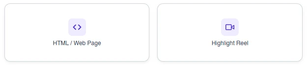 HTML / Web Page and Highlight Reel output format options in Terapage